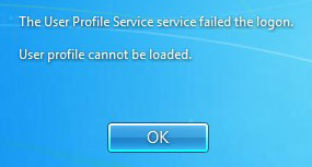 The User Profile Service failed the logon