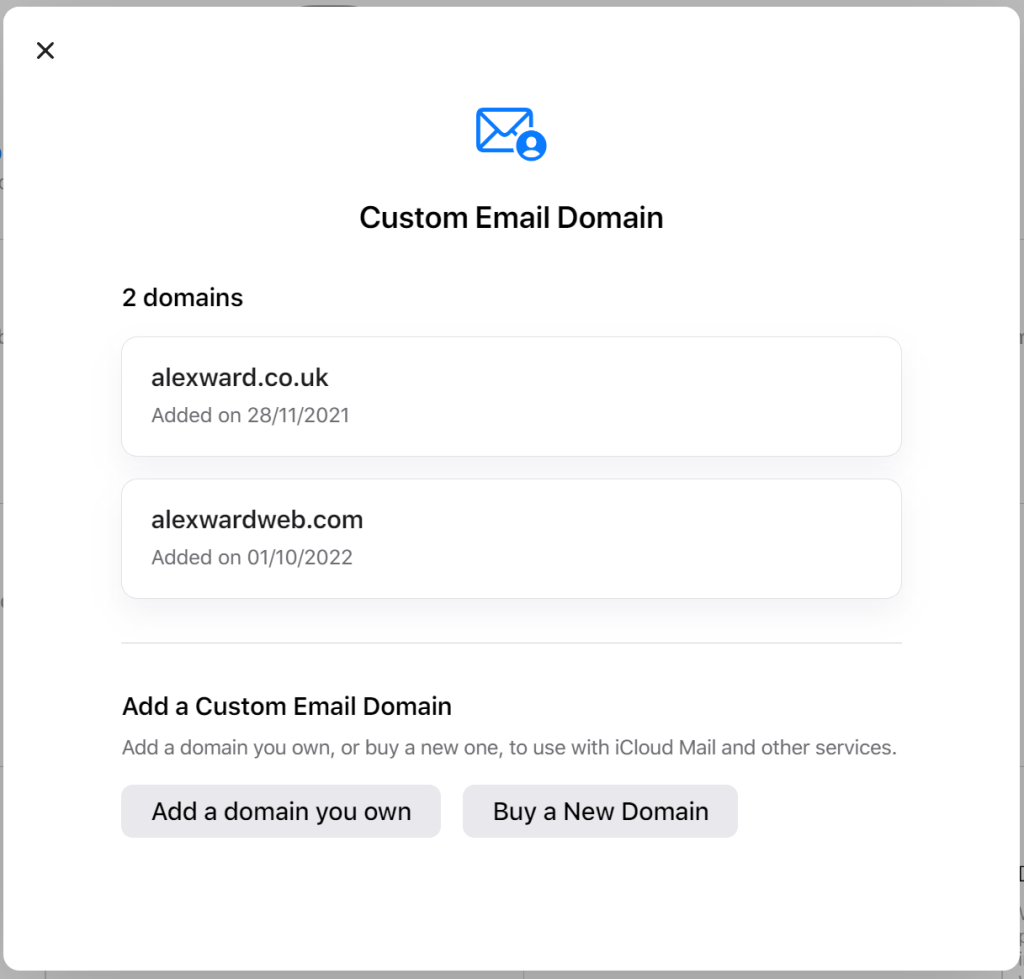iCloud Custom Domain setup